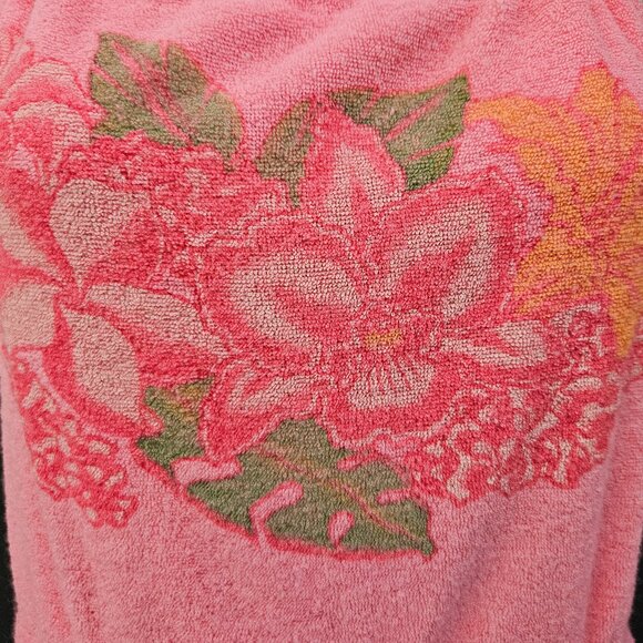 70s Pink Floral Terry Cloth Beach Dress - Picture 4 of 13